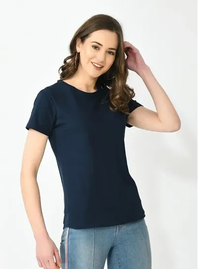 Solid Cotton T-Shirt for Women