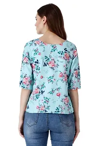 Stylish Floral Printed Regular Top Round Neck 3/4 Sleeve Top for Women (Pack of 1)-thumb4