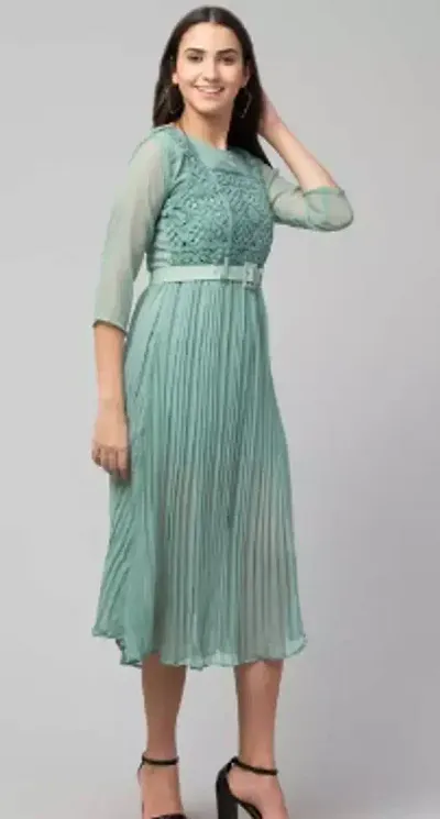 Fancy Pleated Midi Dress
