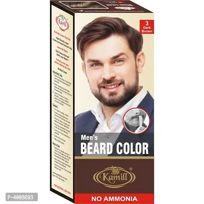 Dark Brown Men Beard Colour With No Ammonia, Shade No. 3 (50 gm + 50 gm)-thumb0