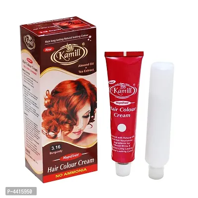 Kamill Burgundy (3.16) Hair Color Cream With Almond Oil+Tea Extract- 100 Gm-thumb0