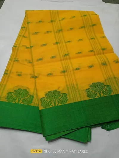 Bengali Cotton Tant Woven Sarees without Blouse piece