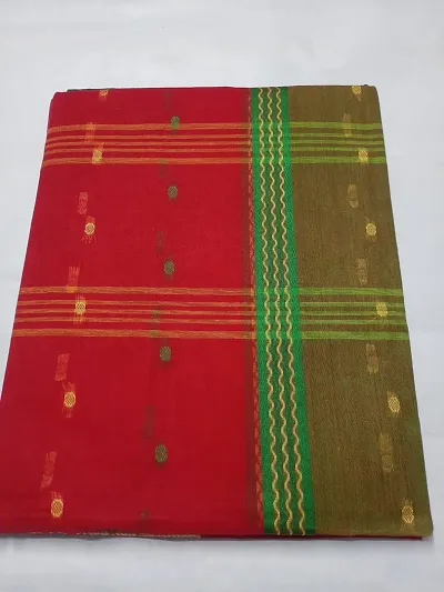 Hot Selling Cotton Blend Saree with Blouse piece 