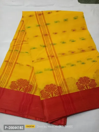 Beautiful Cotton Blend Saree With Blouse Piece-thumb0