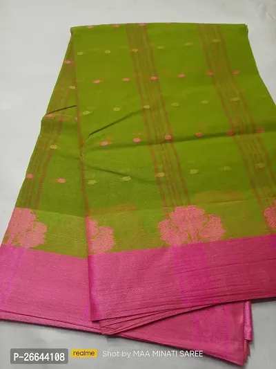 Beautiful Cotton Blend Saree With Blouse Piece