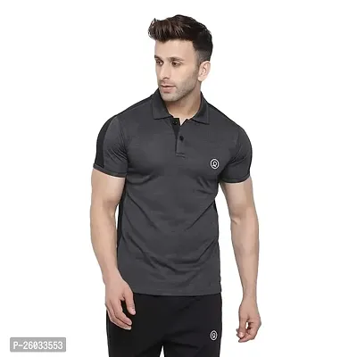 Polyster Grey Sports T-Shirt For Men