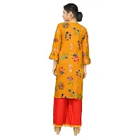 Aishani Collection Rayon Cotton Kurta Palazo Set (Yellow)-thumb1