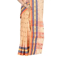 Aishani Collection Pure Cotton Tant Checkered Handloom Saree (Orange)-thumb3