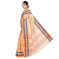 Aishani Collection Pure Cotton Tant Checkered Handloom Saree (Orange)-thumb2