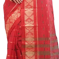 Aishani Collection Woven Pure Cotton Tany Jamdani Handloom Saree (Red)-thumb3