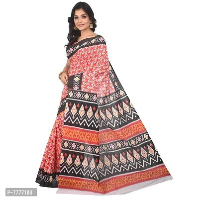 Aishani Collection Digital Printed Pure Cotton Saree (Red)-thumb3