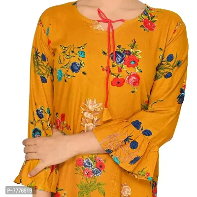 Aishani Collection Rayon Cotton Kurta Palazo Set (Yellow)-thumb4