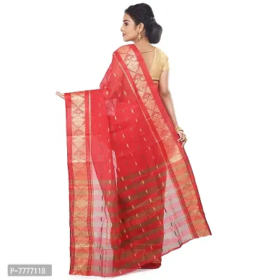 Aishani Collection Red Pure Cotton Tant Saree (SHANTIPUR)-thumb2