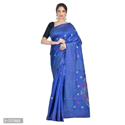 Aishani Collection Women's Woven Art Silk Saree With Blouse Piece (Aishani Collection, Kolkata 700099_Blue)