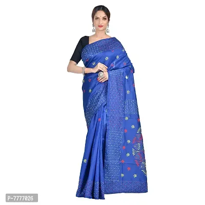 Aishani Collection Women's Woven Art Silk Saree With Blouse Piece (Aishani Collection, Kolkata 700099_Blue)-thumb0