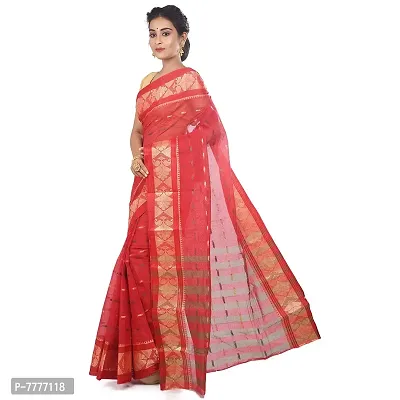 Aishani Collection Red Pure Cotton Tant Saree (SHANTIPUR)-thumb3