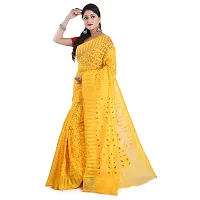 Aishani Collection Soft Cotton Silk Dhakai Jamdani Minakari Handloom Women's Saree. (Yellow, multicolor)-thumb2