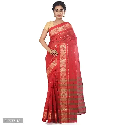 Aishani Collection Red Pure Cotton Tant Saree (SHANTIPUR)