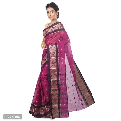 Aishani Collection Women's Pure Cotton Tant Saree (shantipur, Violet)-thumb3