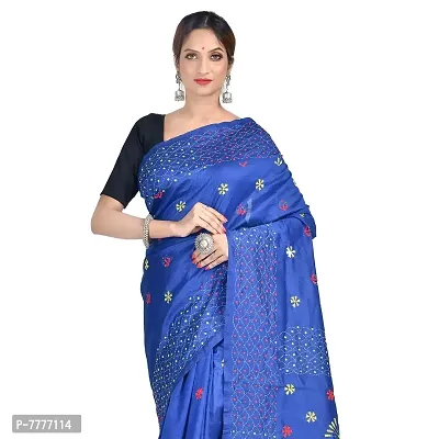 Aishani Collection Women's Woven Assam Silk Saree With Blouse Piece (Aishani Collection Kolkata 700099_Blue)-thumb5