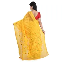 Aishani Collection Soft Cotton Silk Dhakai Jamdani Minakari Handloom Women's Saree. (Yellow, multicolor)-thumb1