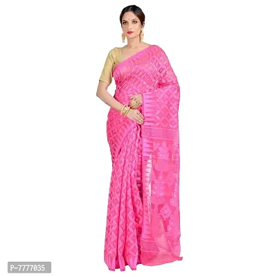 Cotton Soft Minakari Dhakai Jamdani Saree With Resham Fabric For Women  (Deep Pink) at Rs 3392.00 | Jamdani Sarees | ID: 2851297971112