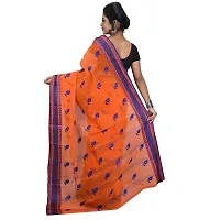 Aishani Collection Pure cotton Orange Blue Tant Jamdani women Saree-thumb2