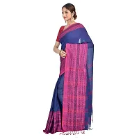 Aishani Collection Woven Khaddi Cotton Begumpuri Handloom Women's Saree with bp (Blue,Pink)-thumb2