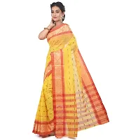 Aishani Collection Women's Shantipur Pure Cotton Tant Saree (Yellow and Red)-thumb2