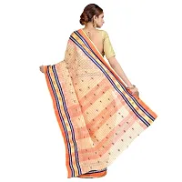 Aishani Collection Pure Cotton Tant Checkered Handloom Saree (Orange)-thumb1