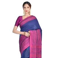 Aishani Collection Woven Khaddi Cotton Begumpuri Handloom Women's Saree with bp (Blue,Pink)-thumb4