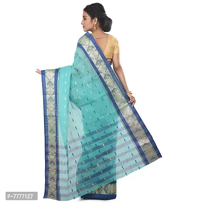 Aishani Collection Blue Pure Cotton Tant Saree-thumb2