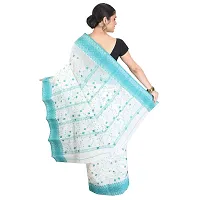 Aishani Collection Women's Tant Jamdani Cotton Saree (Aishani Collection Kolkata 700075_Ocean Blue)-thumb2