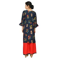 Aishani Collection Rayon Cotton Kurta Palazo Set (Navy Blue)-thumb1