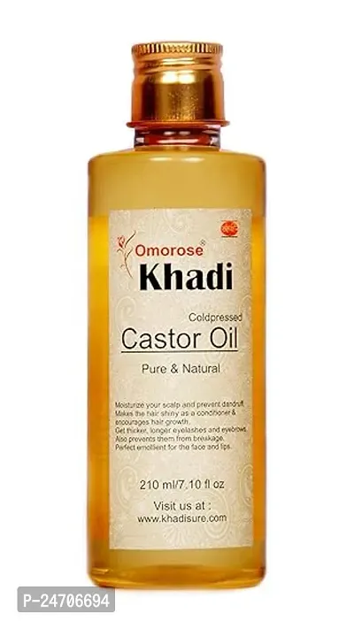Classic Castor Oil,Coldpressed - Supports Stronger Hair, , Eyelashes, Eyebrows, Lips and Nails - Contain No Mineral Oil No Silicones -210 Ml-thumb0