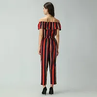 Stylish Crepe Multicoloured Striped Jumpsuit For Women-thumb1