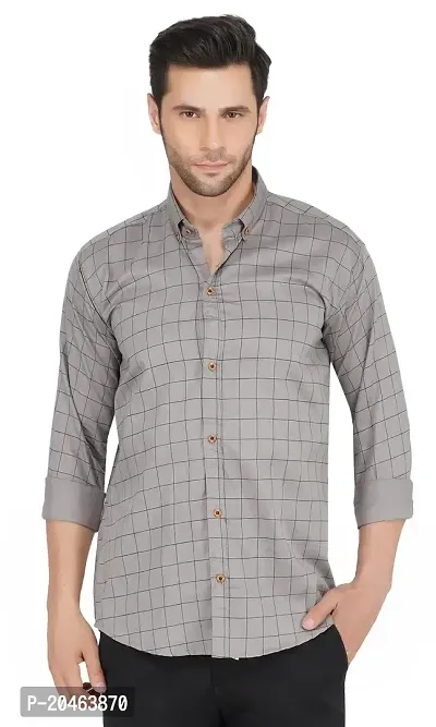 singularity Checkered Shirt for Men (Large, Grey)