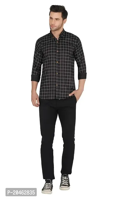 singularity Checkered Shirt for Men (X-Large, Black)