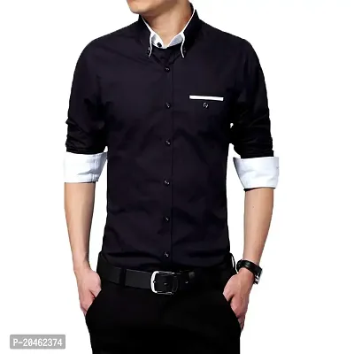 Singularity Black Plain Shirt for Men