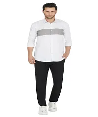 Stylish Cotton White Colourblocked Long Sleeves Casual Shirt For Men-thumb3