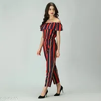 Stylish Crepe Multicoloured Striped Jumpsuit For Women-thumb2