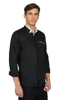 Stylish Fancy Cotton Solid Long Sleeves Casual Shirts For Men-thumb1