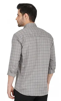 Grey Cotton Checked Casual Shirts For Men-thumb3