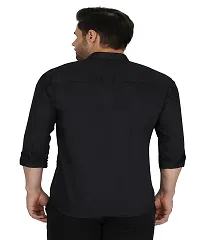 Black Cotton Striped Casual Shirts For Men-thumb2