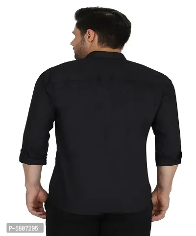 Black Cotton Striped Casual Shirts For Men-thumb3