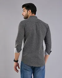 Reliable Black Cotton Printed Long Sleeves Casual Shirt For Men-thumb2