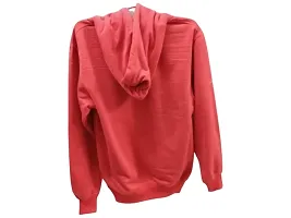 Stylish Red Woolen Printed Hooded Sweatshirt For Men-thumb2