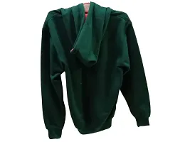 Stylish Green Woolen Printed Hooded Sweatshirt For Men-thumb2