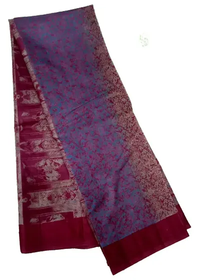 Elegant Floral Silk Blend Saree Without Blouse Piece