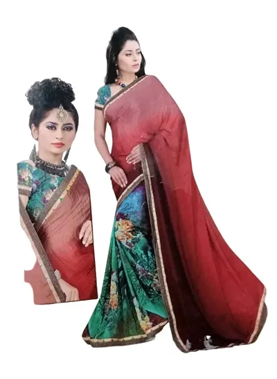 Trending Georgette Saree with Blouse piece 